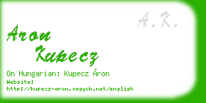 aron kupecz business card